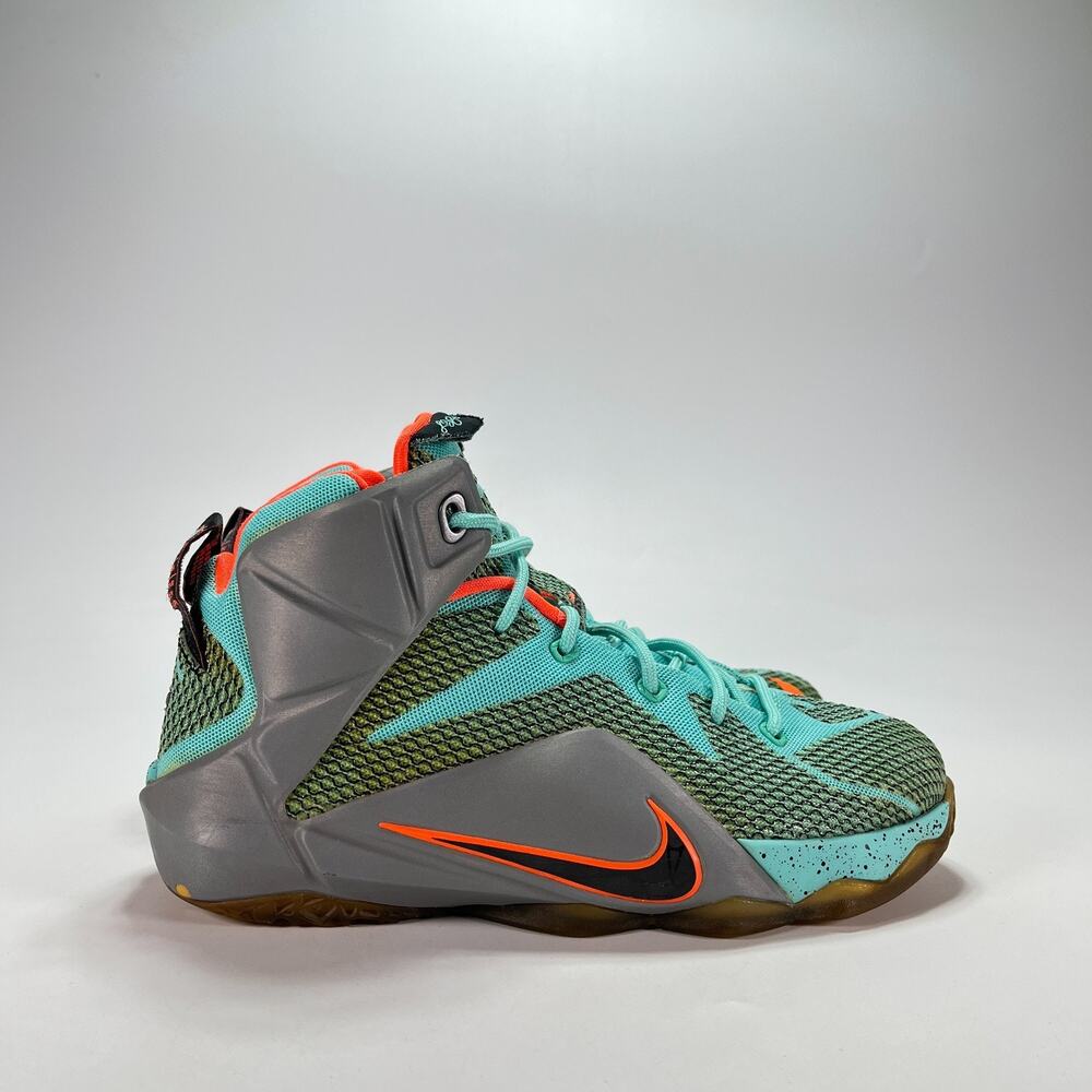 Nike LeBron 12 NSRL Turquoise Crimson Basketball Shoes 685181-302 Youth Sz 6.5Y
